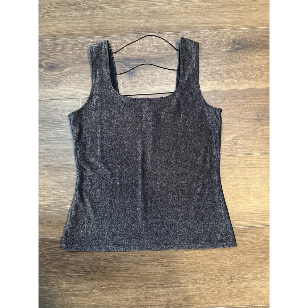 My Michelle Gray Sparkle Sleeveless Tank Top Size Large Witchy Fairy USA